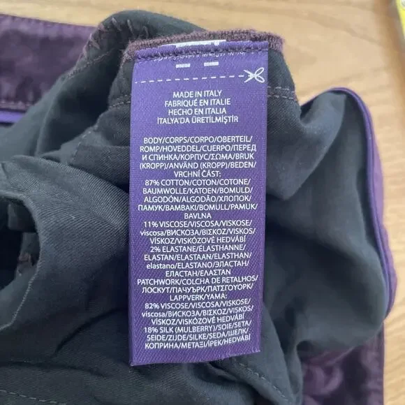 Ralph Lauren Collection Purple Label Patchwork 160 Slim Denim Jean Velvet 32 $3k - Picture 13 of 16